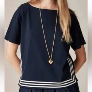 Mariner cloth boatneck t shirt with contrast trim NWT